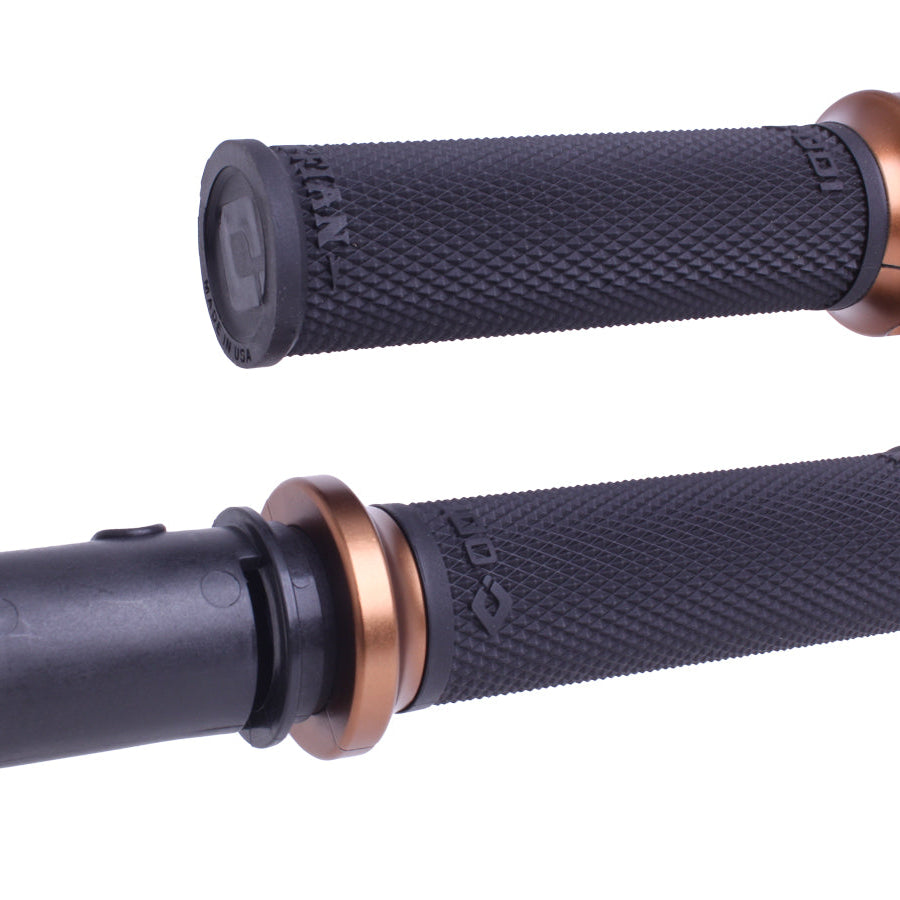ODI Lock-On Ruffian Grips For 2024-Up-Touring & 2025-Up M8 Softails Black/Bronze