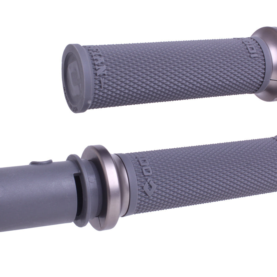 ODI Lock-On Ruffian Grips For 2024-Up-Touring & 2025-Up M8 Softails Graphite/Gun Metal