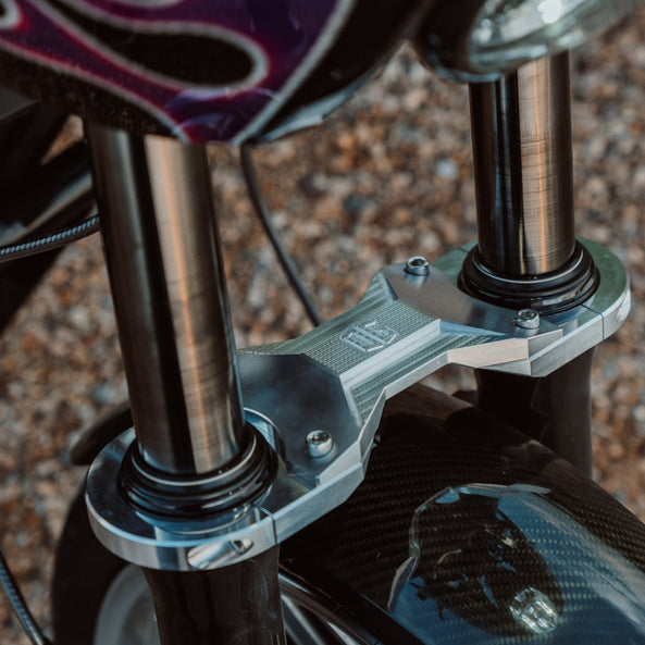 OG Speed 49mm Fork Brace installed on a 2021 Softail Standard FXST