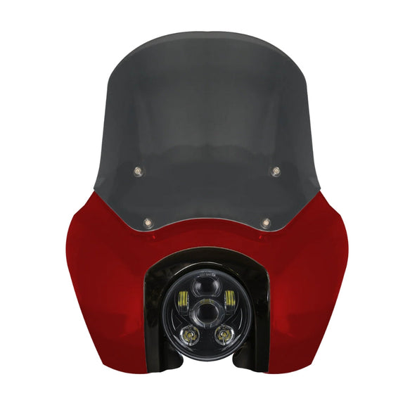 Original Garage Moto Softail Low Rider S Complete T-Sport Fairing Kit - Brilliant Red - 5.75 LED Black