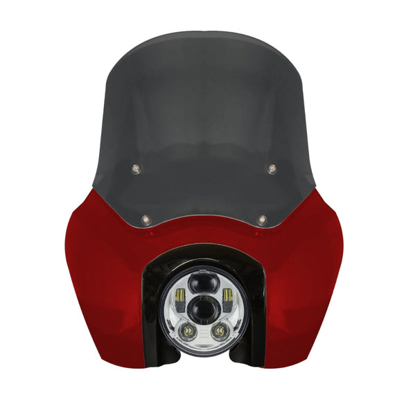 Original Garage Moto Softail Low Rider S Complete T-Sport Fairing Kit - Brilliant Red - 5.75 LED Chrome