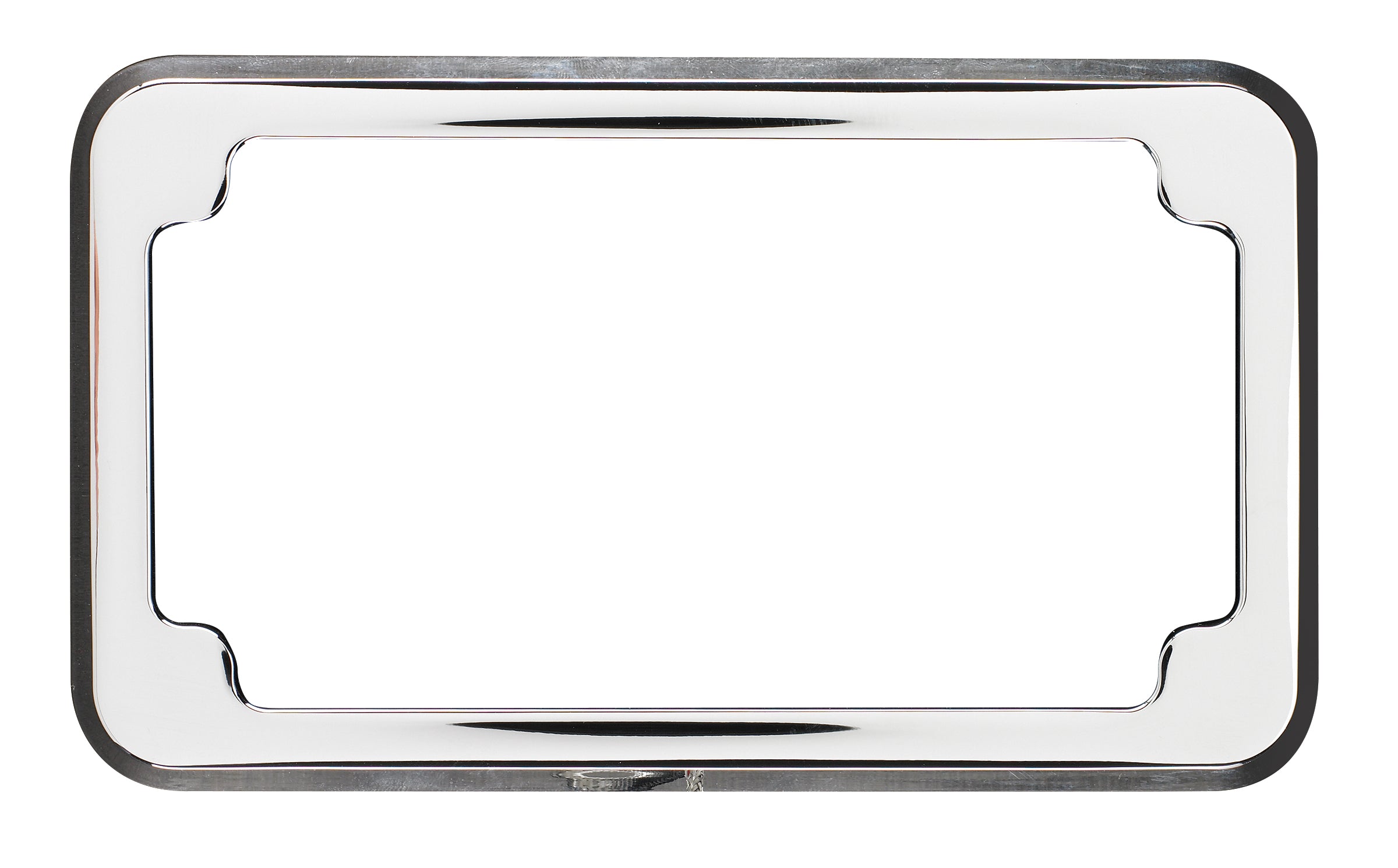 Chrome Beveled Blind Hole Motorcycle License Plate Frame