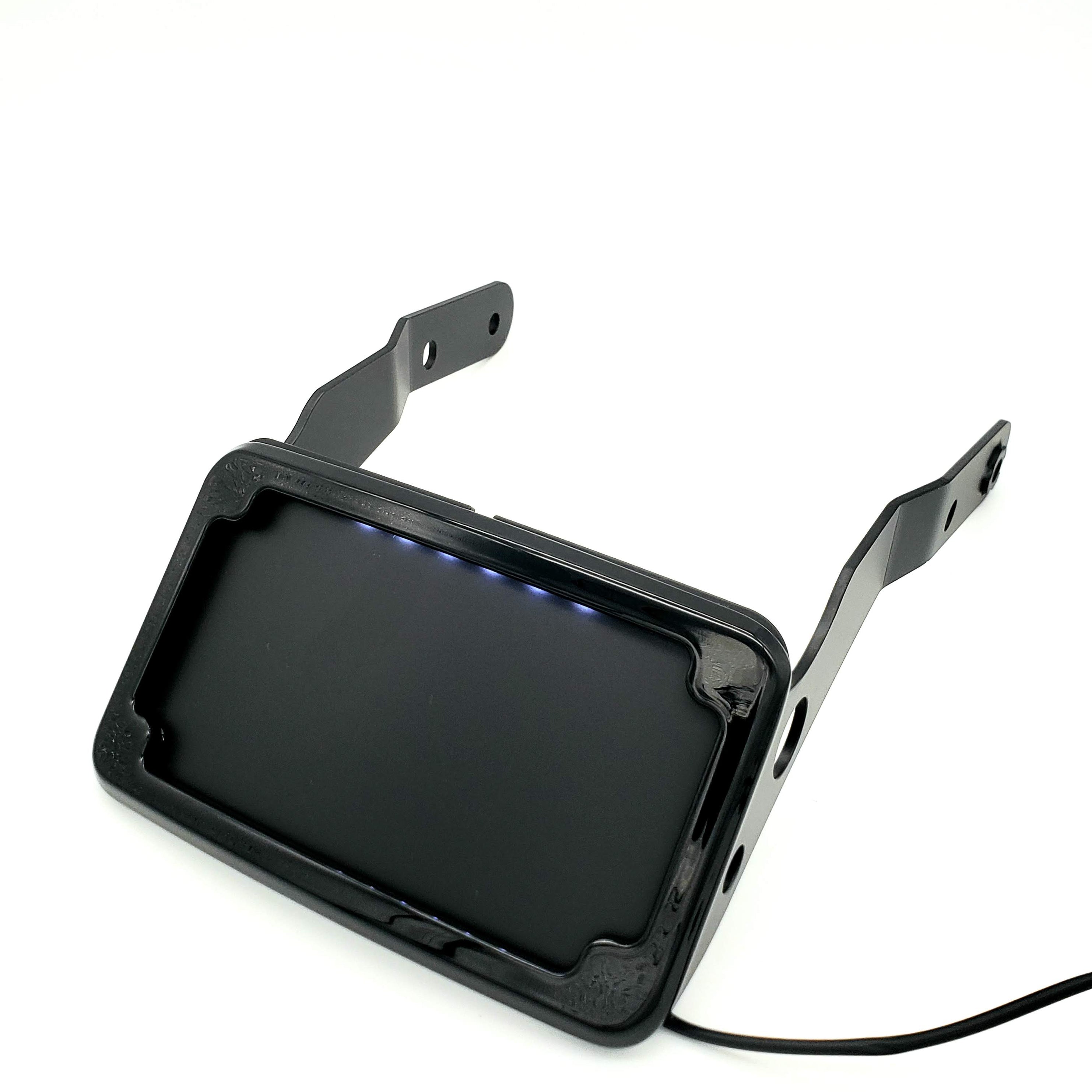 Curved License Plate Relocation for Sportsters