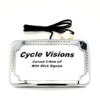 Curved 3 Hole License Plate Mount With Lights