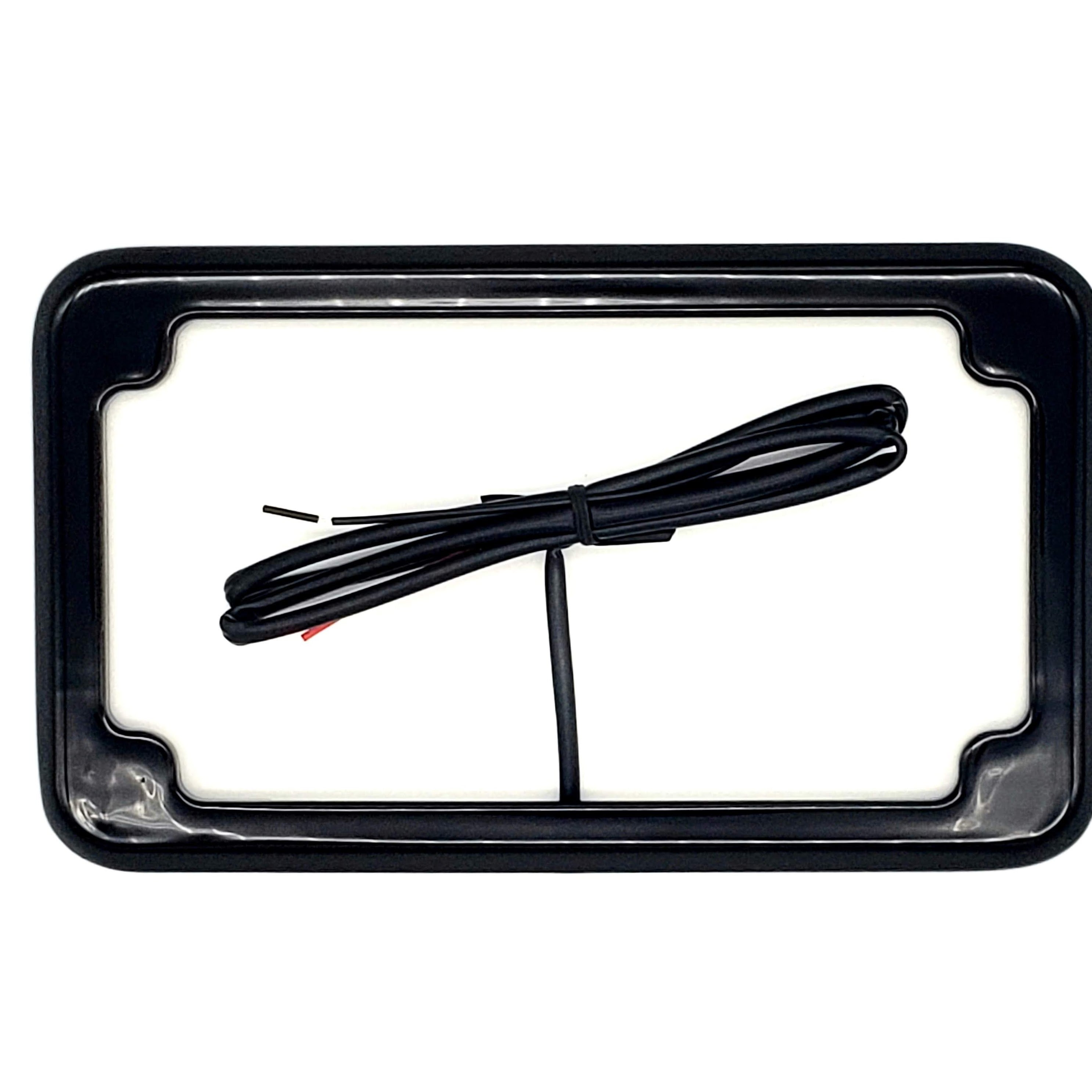 Beveled Blind Hole License Plate Frames W/ License Plate Lights