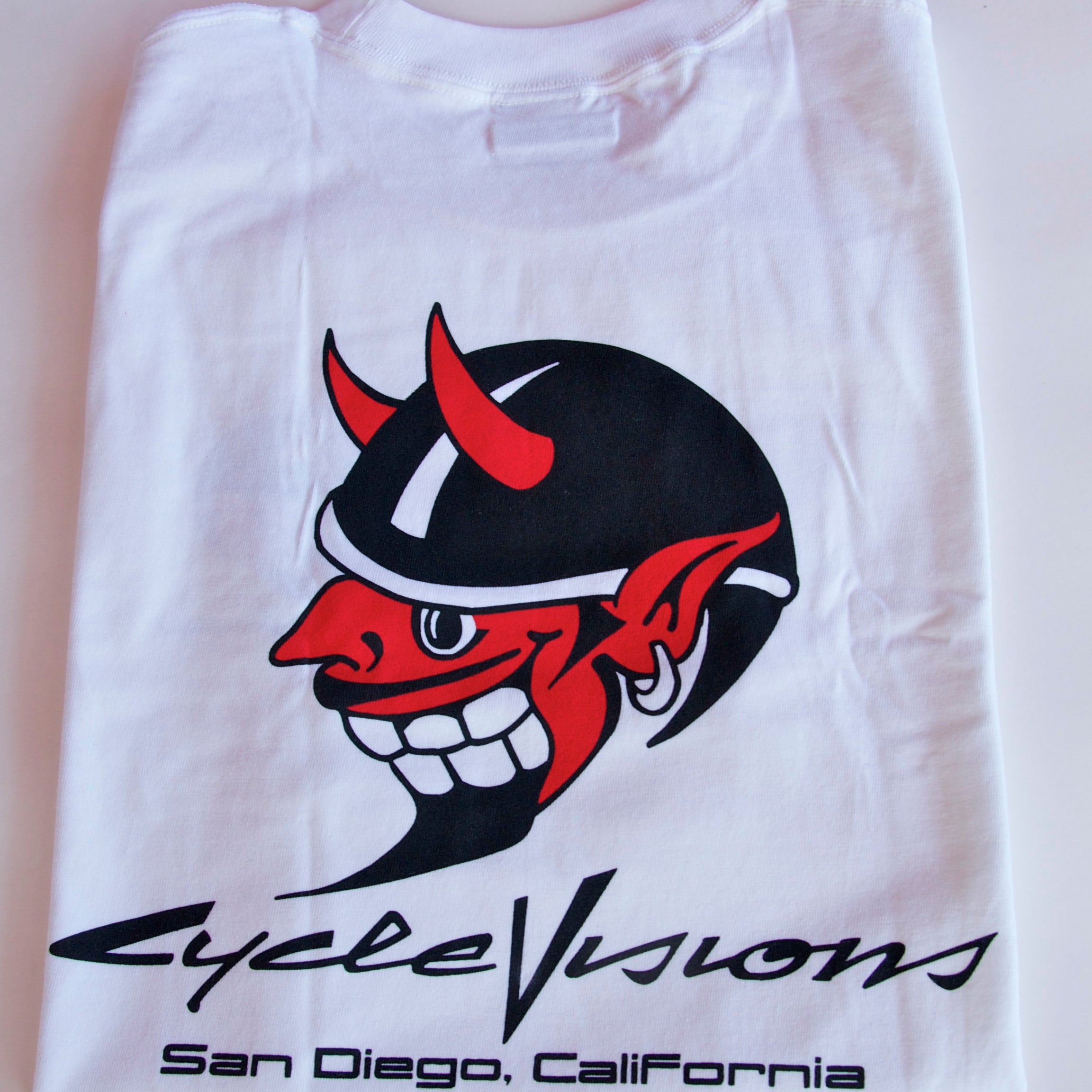 Devil Print Short Sleeve T-Shirt - White
