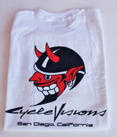 Devil Print Short Sleeve T-Shirt - White