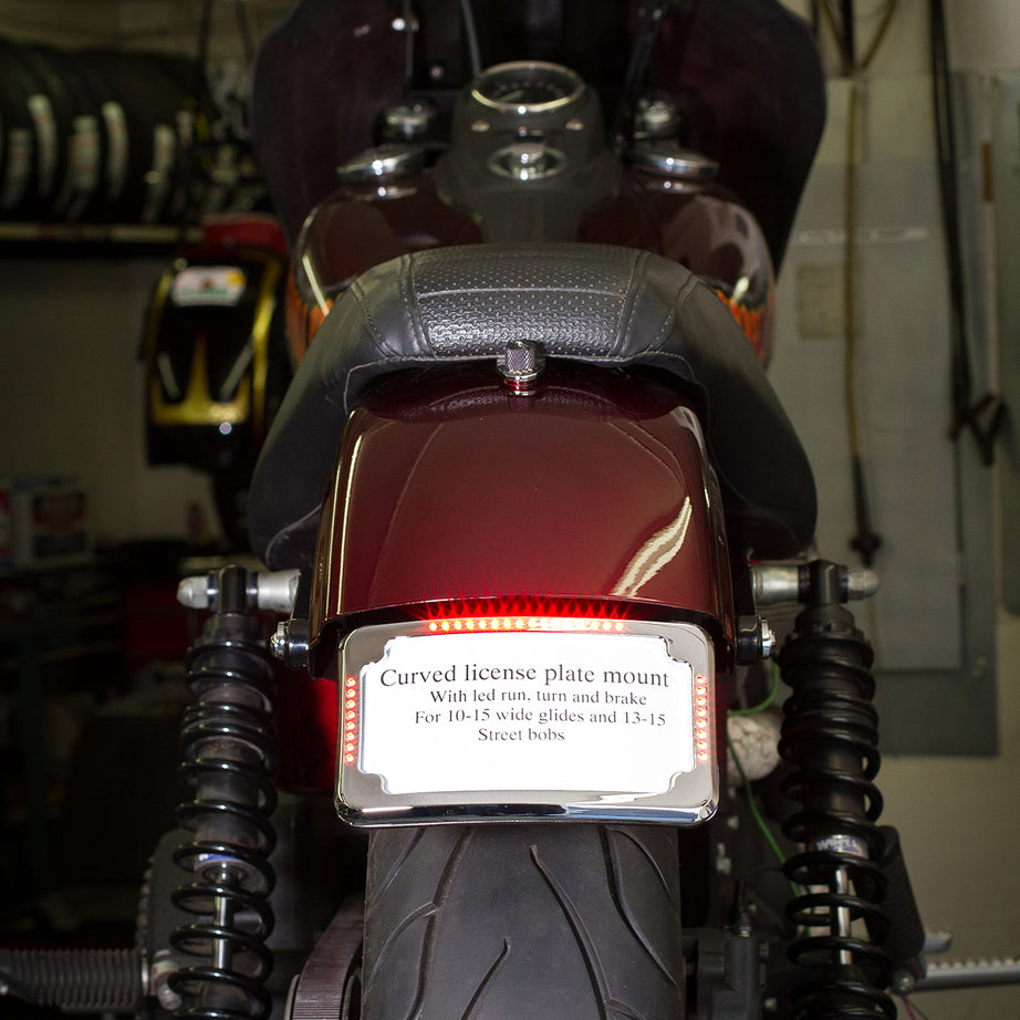 Curved License Plate Relocation for Harley Davidson Dyna models