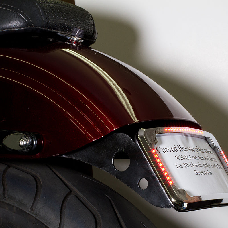 Curved License Plate Relocation for Harley Davidson Dyna models