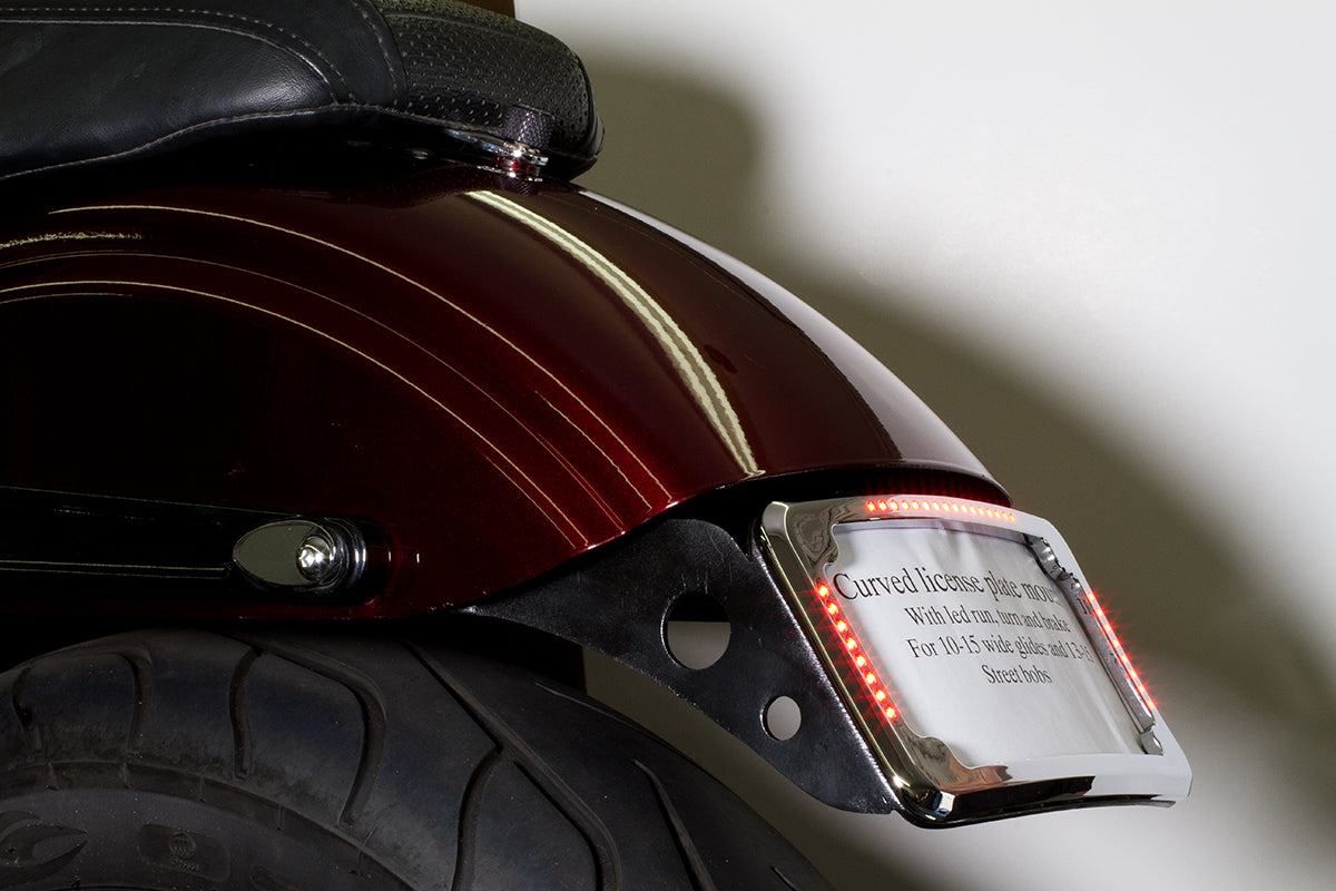 Curved License Plate Relocation for Harley Davidson Dyna models