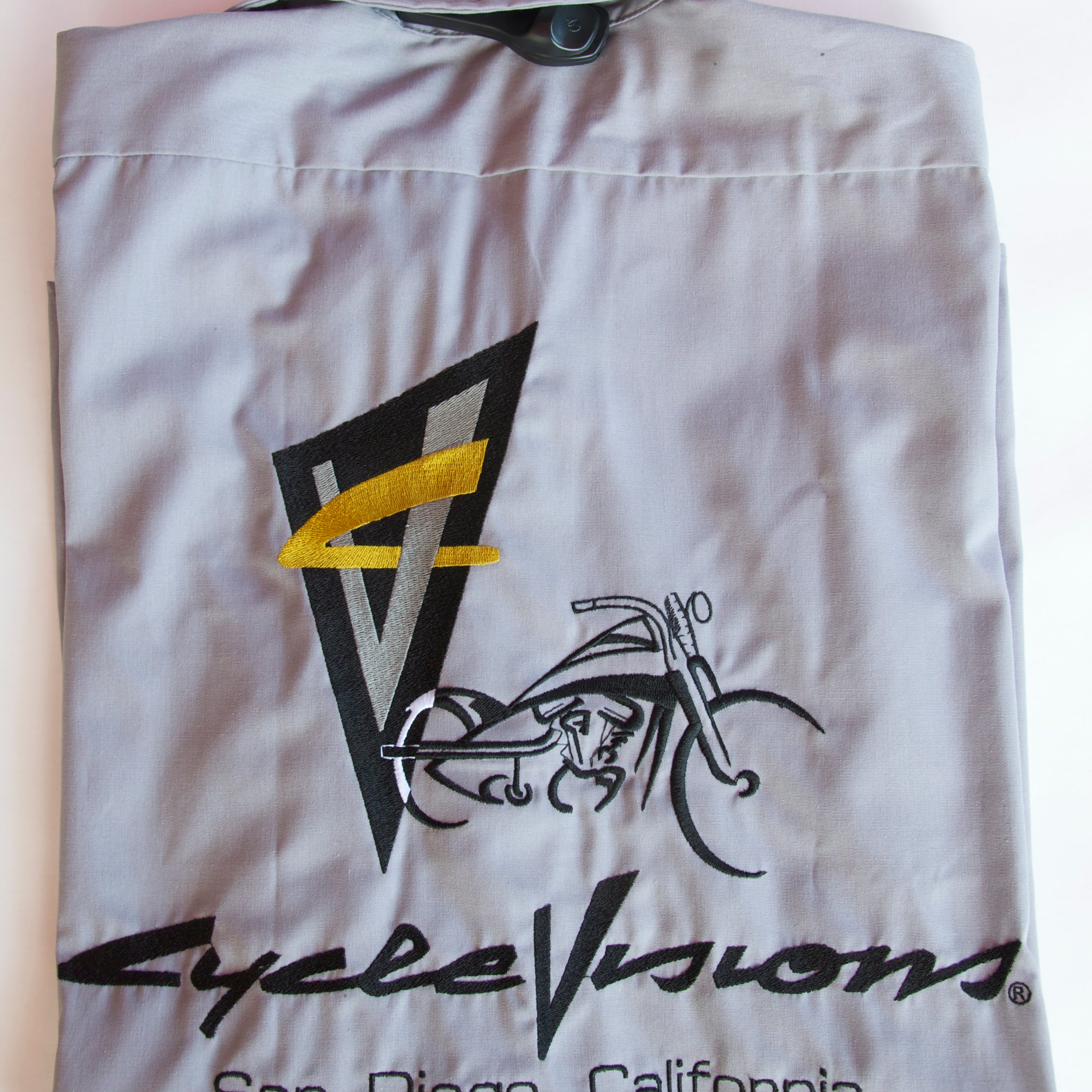 Devil Embroidered Work Shirt - Gray