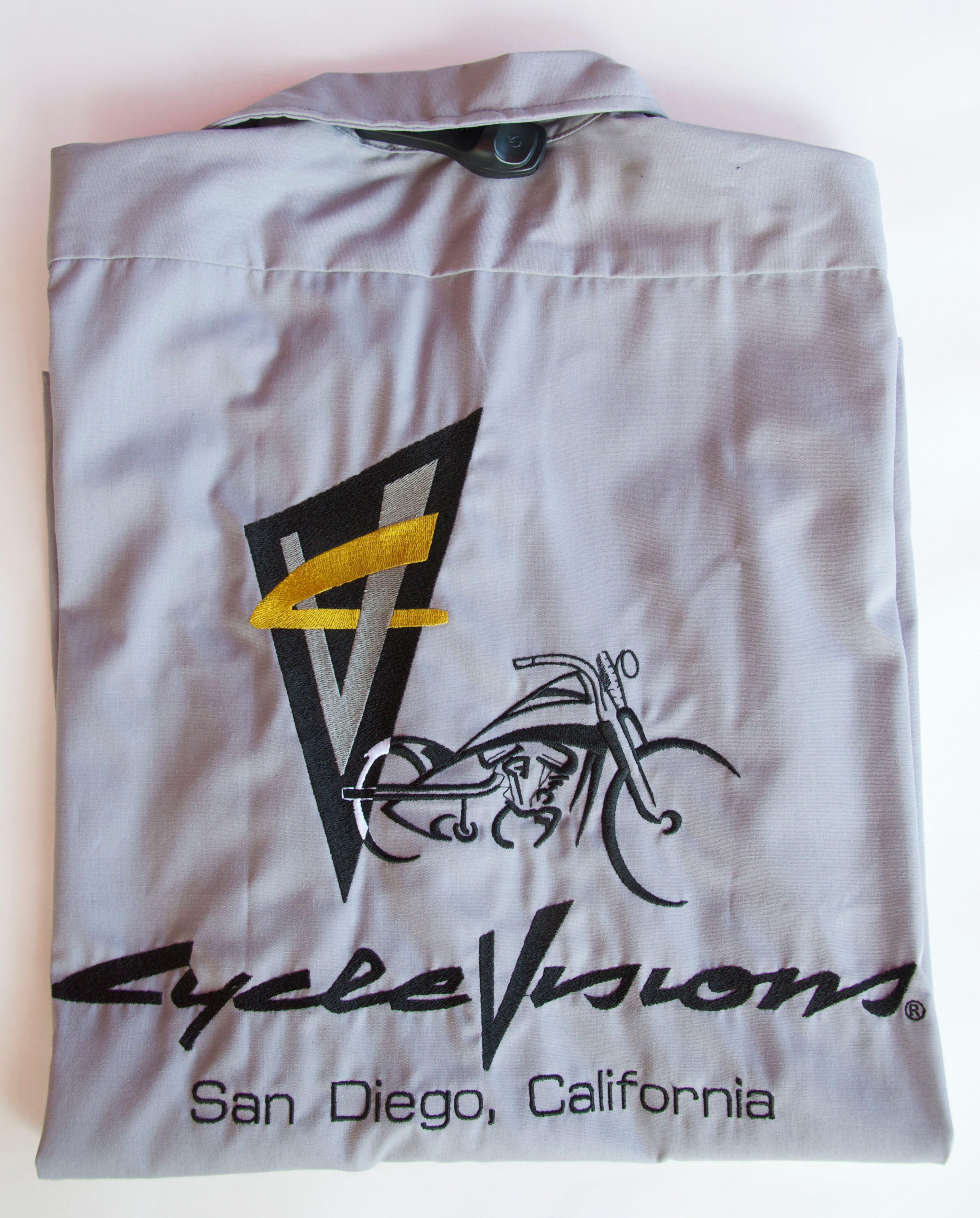 Devil Embroidered Work Shirt - Gray