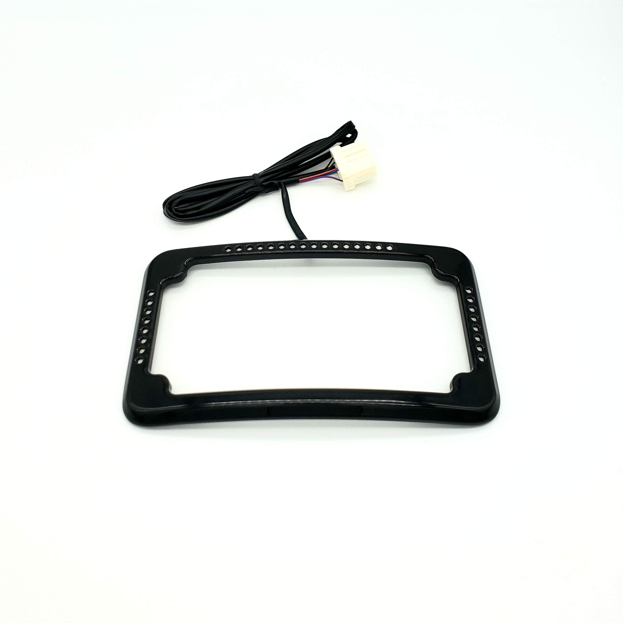 Black Curved Slick Signal License Plate Frame for Harley Davidson Motorcycles