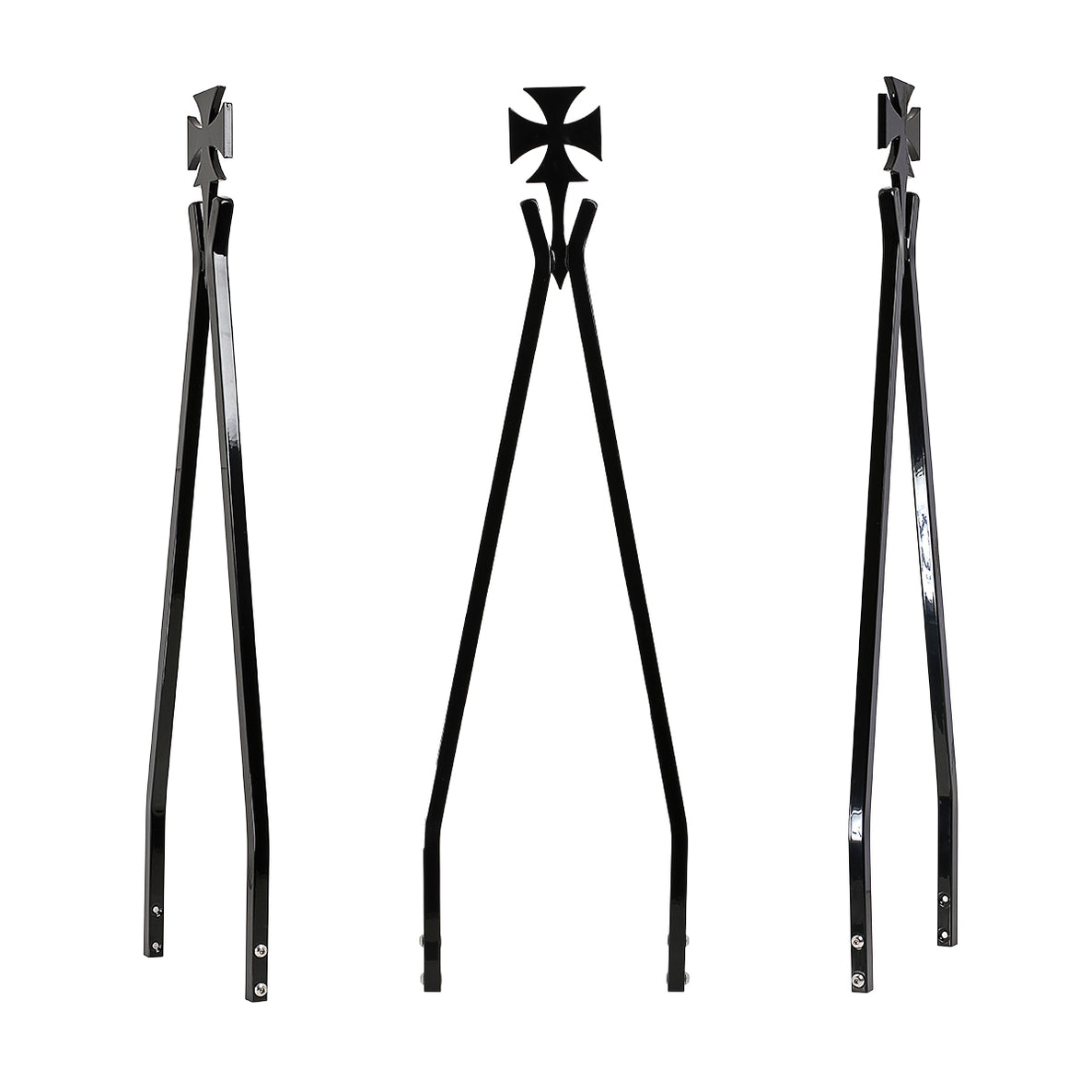 Black Iron Cross Crosstude Attitude Stick Sissy Bar