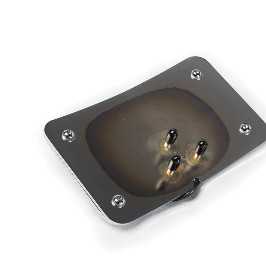 Curved 3-Hole License Plate Mount with Lights for Harley Davidson Motorcycles