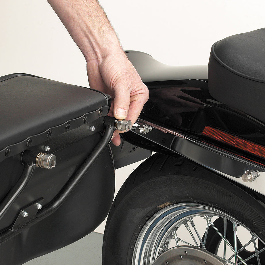 Barebacks Quick Release Saddlebag System for Harley Davidson Motorcycles